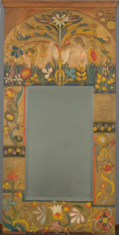 Mirror Frame Decorated with Plants, Flowers and Two Women Figures by Emile Bernard